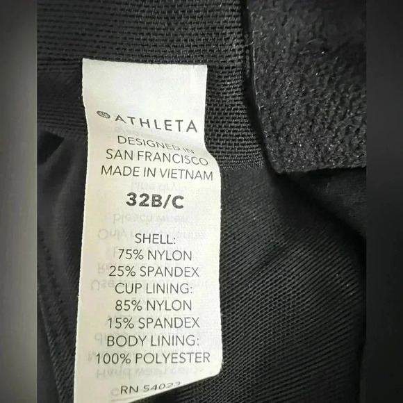 Athleta  32 B/C Black Maldives High Neck Tankini Top Swim - Picture 6 of 8